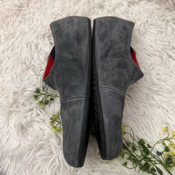 Sesto Meucci Gray Suede Asymmetric Strap Slip On Shoes sz 8 M Made‎ in Italy NEW - Picture 3 of 8